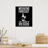 Weekend Forecast - 100% Chance of Wine Making Poster (Keuken)