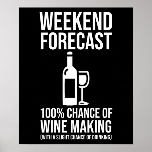Weekend Forecast - 100% Chance of Wine Making Poster (Voorkant)