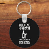 Weekend Forecast - 100% Chance of Wine Making Sleutelhanger (Voorkant)