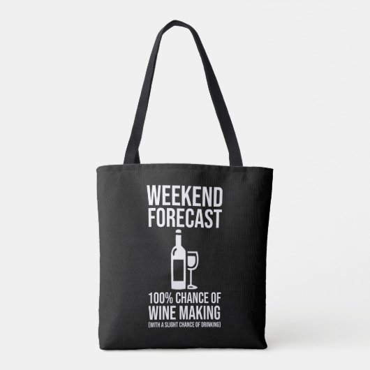 Weekend Forecast - 100% Chance of Wine Making Tote Bag (Achterkant)