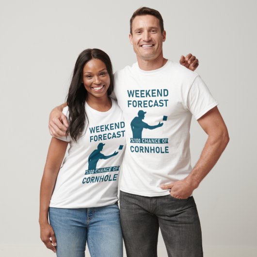 Weekend Forecast 100% kans op Cornhole T-shirt (Unisex)