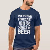 Weekend Forecast 100% Kans op grappig overhemd van T-shirt (Voorkant)