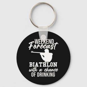 Weekend Forecast Biathlon Skiën Slogan Schieten B Sleutelhanger