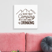 Weekend Forecast Camping Drink Buiten Canvas Afdruk (Insitu (Woonkamer))