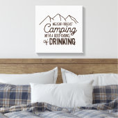 Weekend Forecast Camping Drink Buiten Canvas Afdruk (Insitu (Slaapkamer))