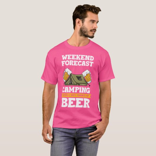 Weekend Forecast Camping With A Chance Of Beer boy T-shirt (Voorkant volledig)