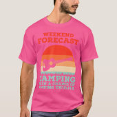 Weekend Forecast Camping With Playing Ukulele vint T-shirt (Voorkant)