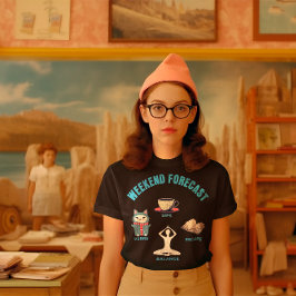 Weekend Forecast Cats, Koffie, Boeken, Yoga T-shirt