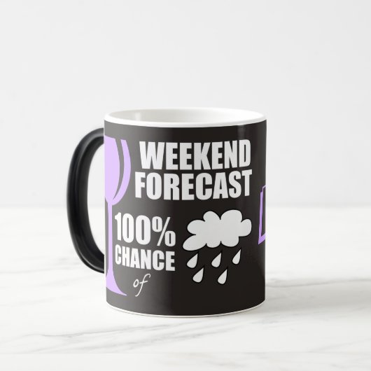 Weekend Forecast Cloudy 100% Wijnkeuze Magische Mok (Voorkant links)