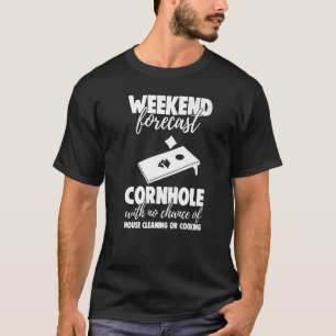 Weekend Forecast Cornhole zonder kans Funny Mannen T-shirt