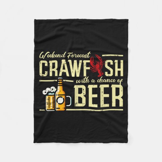 Weekend Forecast Crawfish Beer Funny Crayfish Dad Fleece Deken (Voorkant)