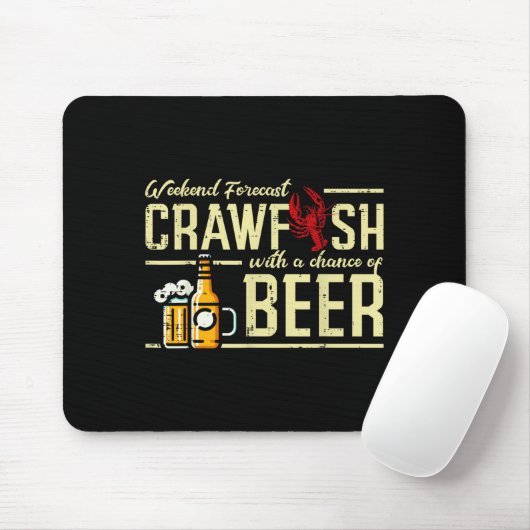 Weekend Forecast Crawfish Beer Funny Crayfish Dad Muismat (Met muis)