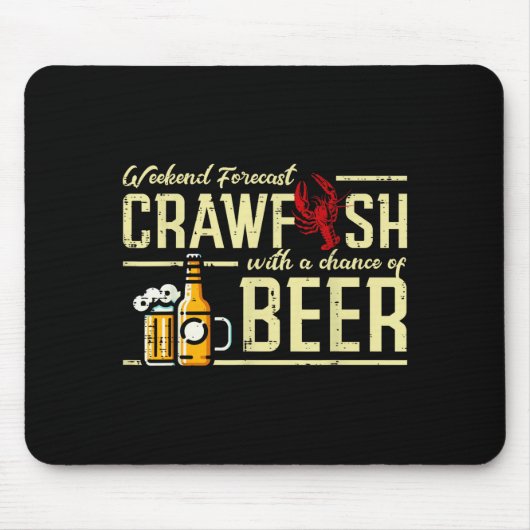 Weekend Forecast Crawfish Beer Funny Crayfish Dad Muismat (Voorkant)