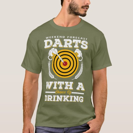 Weekend Forecast Darts met kans op drink T-shirt (Voorkant)