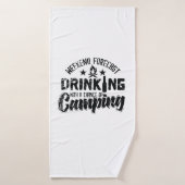 Weekend Forecast Drinking With Chance of Camping" Badhanddoek (Badhanddoek)