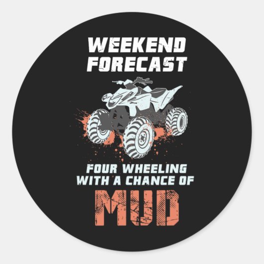 Weekend Forecast Four Wheeling - 4wheels Off-road Ronde Sticker (Voorkant)