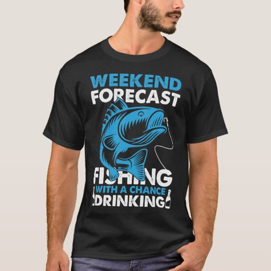 Weekend-Forecast Fun Vissen T-Shirt (Voorkant)