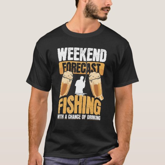 Weekend Forecast Gevist Bier Drink T-shirt (Voorkant)