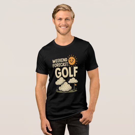 WEEKEND FORECAST: GOLF HUMOR COLLECTION Tri-Blend SHIRT (Voorkant volledig)