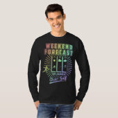 Weekend Forecast Golfen Met Een Kans Van Bier Gol T-shirt (Voorkant volledig)