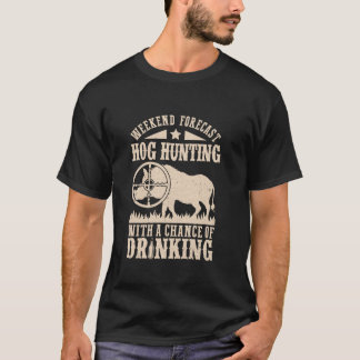 Weekend Forecast Hog Hunting Lange Mouw T T-shirt