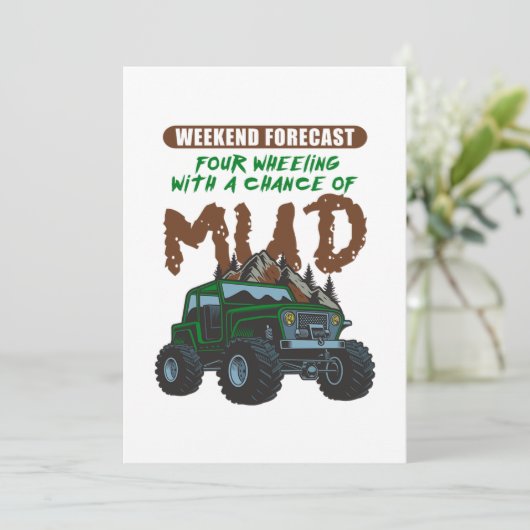 Weekend Forecast Mud ATV Four Wheeler Quad Gift Kaart (Staand voorkant)