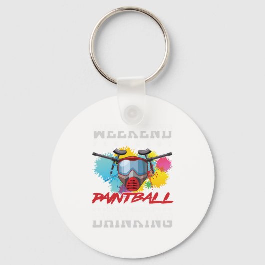 Weekend Forecast Paintball Player Drink Gift Sleutelhanger (Voorkant)