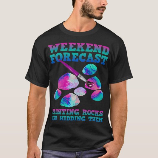 Weekend Forecast Painting Rocks T-shirt (Voorkant)