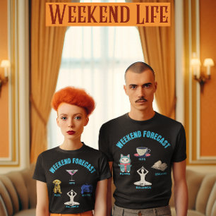 Weekend Forecast Puppy, Sips, Gaming, Yoga T-shirt