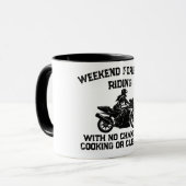 Weekend Forecast Riding... Grappige Motorfiets Mok (Voorkant links)