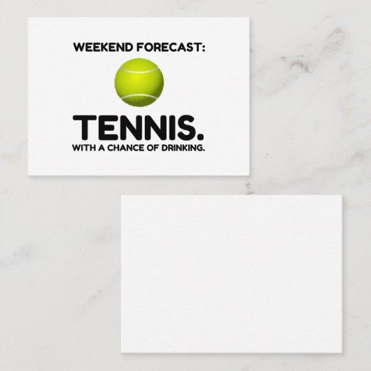 WEEKEND FORECAST TENNIS VISITEKAARTJE (Voorkant / Achterkant)