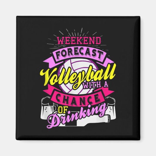 Weekend Forecast Volleyball met kans op drinken Magneet (Voorkant)