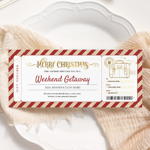 Weekend Getaway Christmas Gift Ticket Voucher Kaart