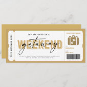Weekend Getaway Gift Voucher Hotel Verblijf Ticket (Voorkant / Achterkant)