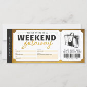 Weekend Getaway Gold Gift Travel Ticket Voucher (Voorkant)