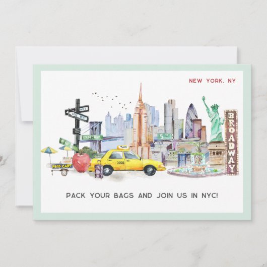 Weekend Getaway NYC | Gift Travel Ticket Voucher Kaart (Voorkant)