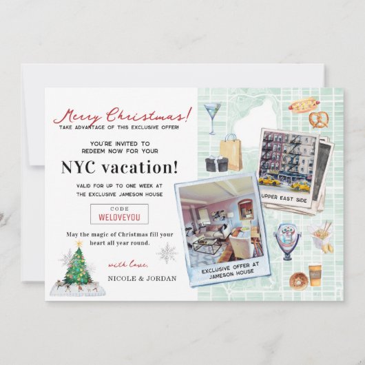 Weekend Getaway NYC | Gift Travel Ticket Voucher Kaart (Achterkant)