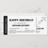 Weekend Getaway Verjaardag Boarding Pass Ticket Kaart (Voorkant)