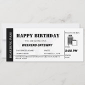 Weekend Getaway Verjaardag Boarding Pass Ticket Kaart (Voorkant)