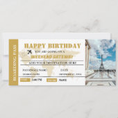 Weekend Getaway Verjaardag Boarding Pass Ticket Kaart (Voorkant)