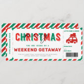Weekend Getaway Voucher-kerstcadeautje (Voorkant / Achterkant)