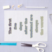 Weekend grappige tekst tissuepapier (Craft)