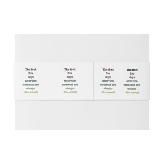 Weekend grappige tekst uitnodigingen wikkel (Achterkant Voorbeeld)