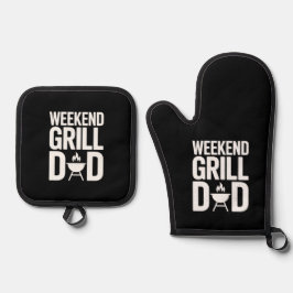 Weekend Grill Dad Funny BBQ Ovenwant & Pannenlap Set