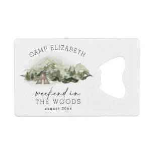 Weekend in de Bossen Camping Bachelorette Creditkaart Flessenopener