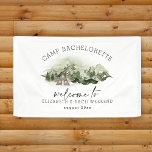 Weekend in de Bossen Camping Bachelorette Spandoek<br><div class="desc">Dit ontwerp heeft een prachtig waterverf bos. Maak je klaar voor een leuk weekend in de bergen met dit collectie!</div>