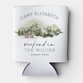 Weekend in de bossen kamperen vrijgezellenfeest blikjeskoeler (Voorkant)