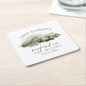 Weekend in de bossen kamperen vrijgezellenfeest kartonnen onderzetters (Schuin)