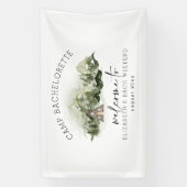 Weekend in de bossen kamperen vrijgezellenfeest spandoek (Verticaal)