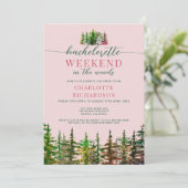 Weekend in de Bossen Roos Bachelorette Kaart (Staand voorkant)